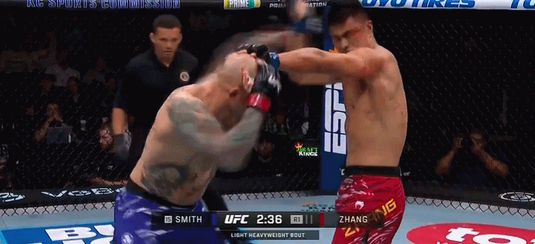 DB官网在线登录入口中国大级别之星!UFC:张名扬4分钟TKO“狮心”史密斯,取三连胜